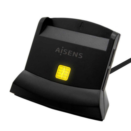 Aisens ASCR-SN04CSD-BK. Lector de Tarjeta Inteligente DNI con lector de tarjetas.