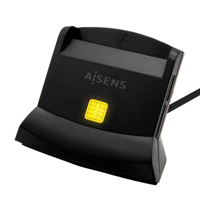 Aisens ASCR-SN04CSD-BK. Lector de Tarjeta Inteligente DNI con lector de tarjetas.