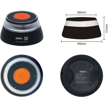 Luz baliza de emergencia para coche Ebox V16 IoT EB2503 Homologada