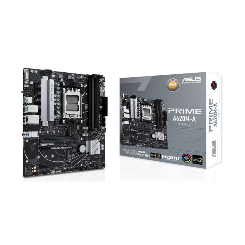 Asus Prime A620M-A-CSM. Socket AM5. Micro-ATX. - DDR5